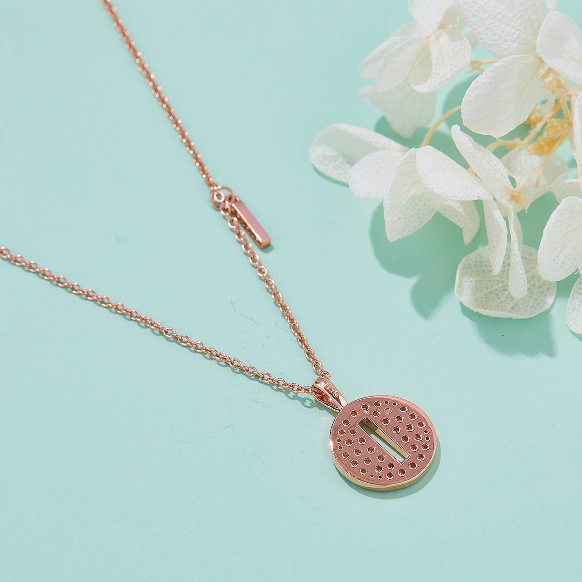 I pendant S925 silver plated rose gold Moissanite light luxury letter necklace